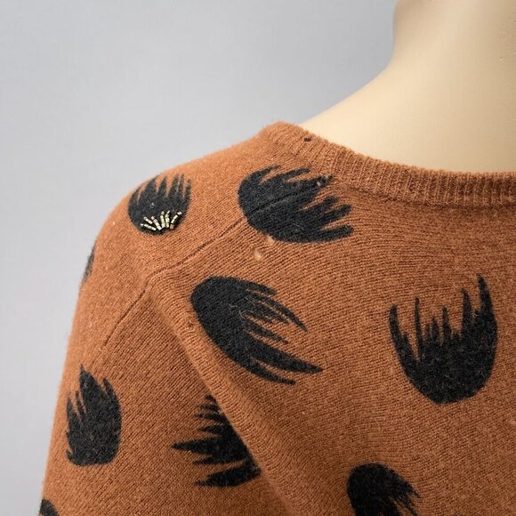 80s Vintage Eminent Wool Blend Patterned Sweater Crewneck Womens M *Needs Repair - Picture 7 of 11